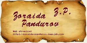 Zoraida Pandurov vizit kartica